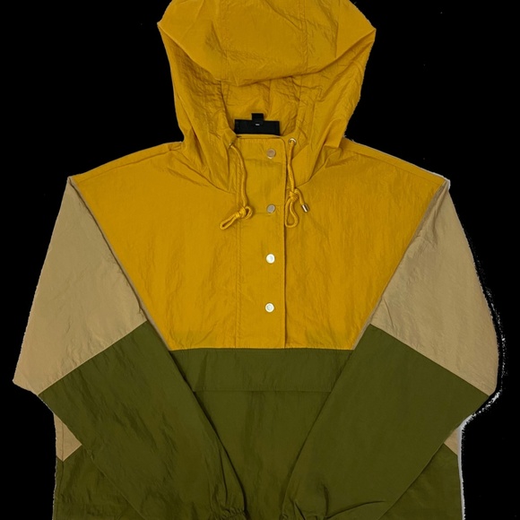 Amber/ Mustard Color Blocked Windbreaker - Picture 2 of 3